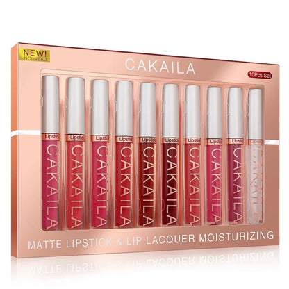Set CAKAILA 10 pz rossetti liquidi opachi nude impermeabili a lunga durata