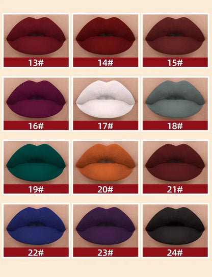 Rossetto liquido opaco impermeabile lunga durata varie tonalità colore labbra velluto pigmento nudo lucidalabbra matte