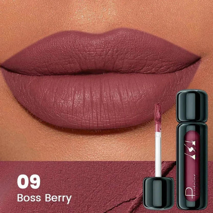 Liquid matte lip mud in vibrant shades with long-lasting, non-stick, skin-tone compatible formula
