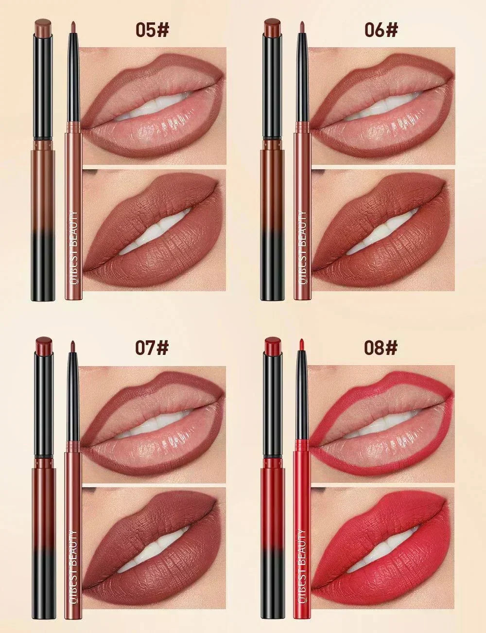 penna per rossetto opaco lunga durata matita labbra impermeabile set colori rosso nude elegante