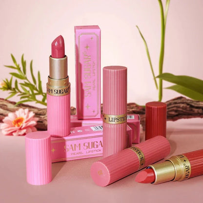 Rossetto in velluto glitter rosa metallizzato opaco e idratante impermeabile lunga durata