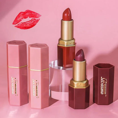 Rossetto a tubo opaco con barra d'oro e glitter perlescenti, set da 6 colori, regalo San Valentino