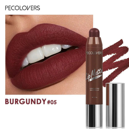 Penna per rossetto opaco vellutato borgogna lunga durata impermeabile