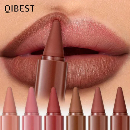 Matita per labbra marrone nudo opaco QiBest contorno labbra impermeabile velluto
