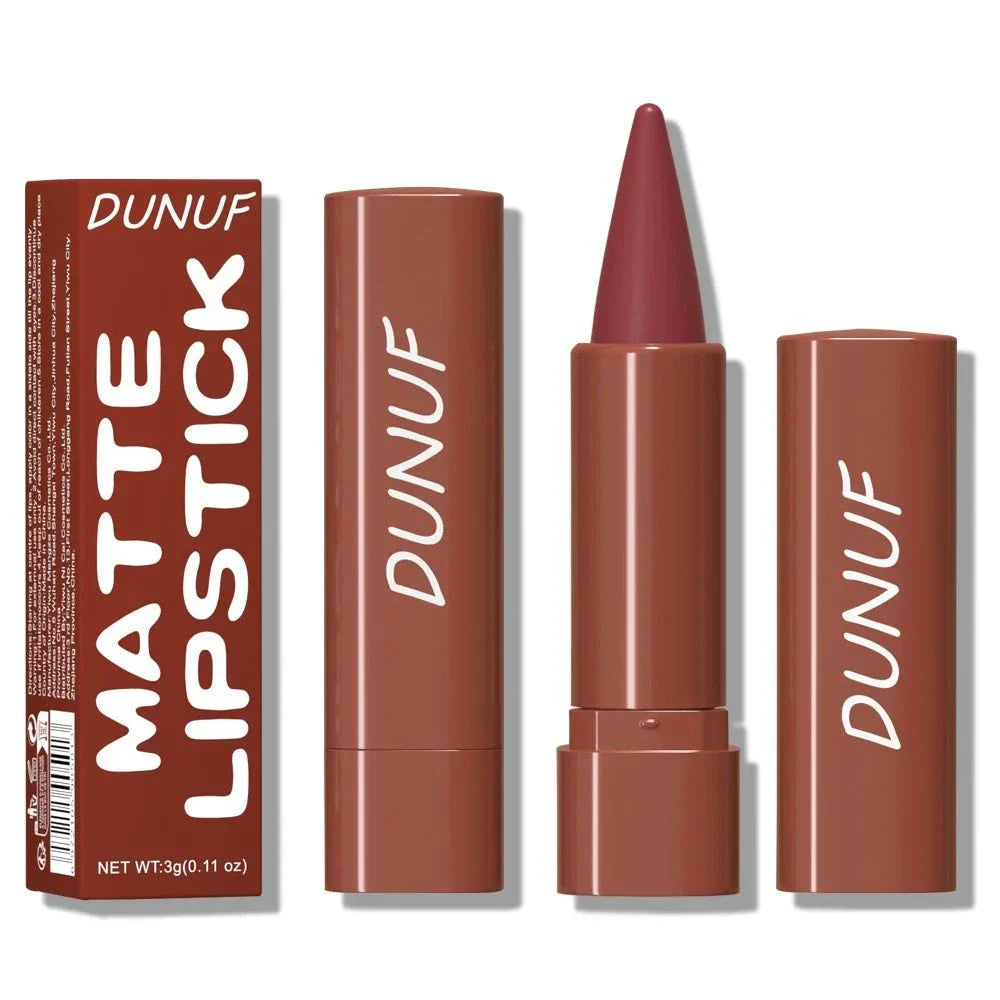 Penna per labbra opaca effetto vellutato color rosso mattone Dunuf
