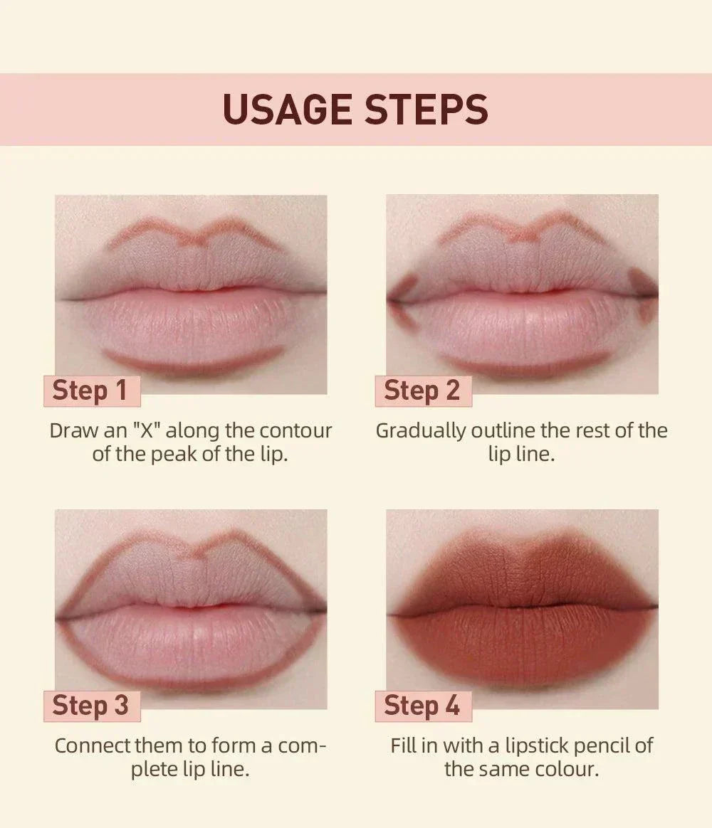penna per rossetto opaco nudo a lunga durata per contorno labbra impermeabile rosso sexy