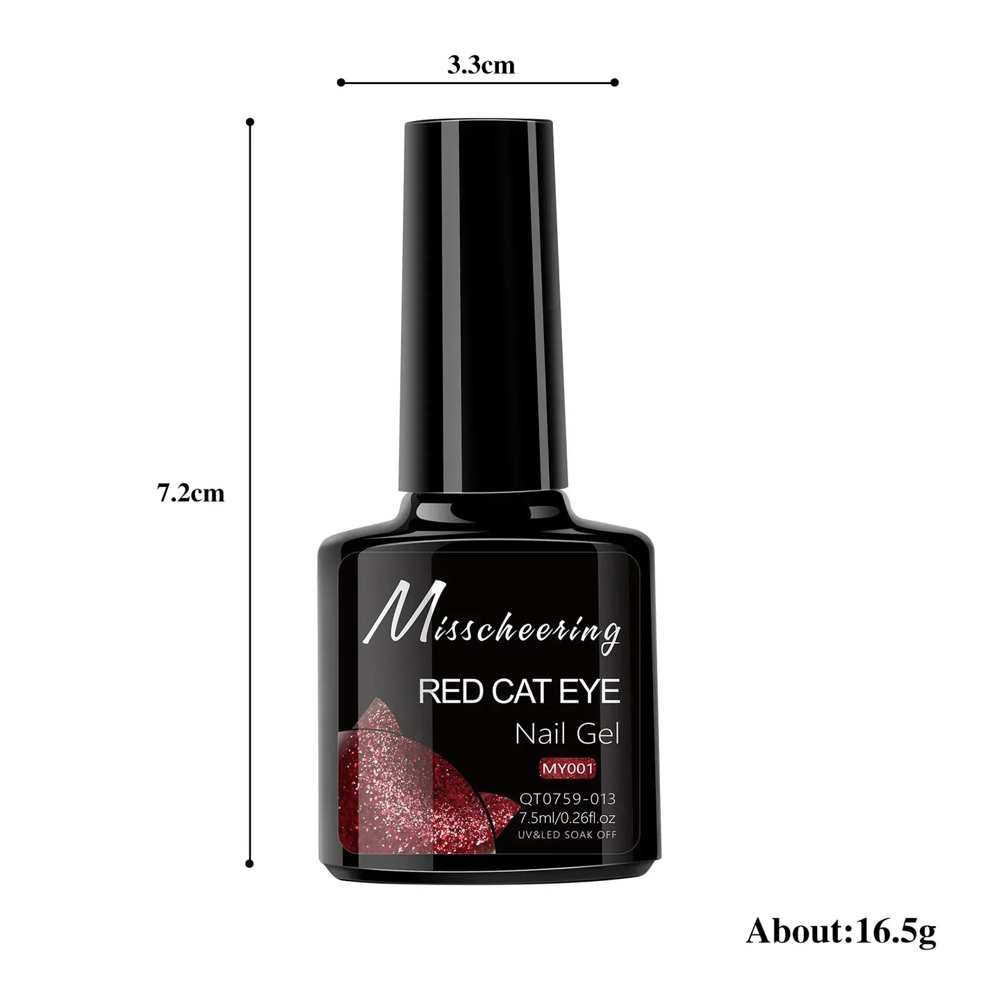 Smalto per unghie gel magnetico occhio di gatto rubino rosso da 7,5 ml