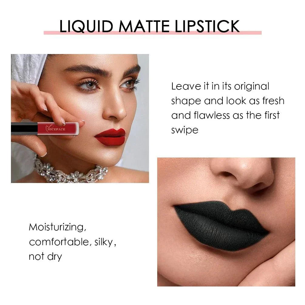 Rossetto liquido nudo opaco lunga durata effetto velluto bellezza labbra impermeabile