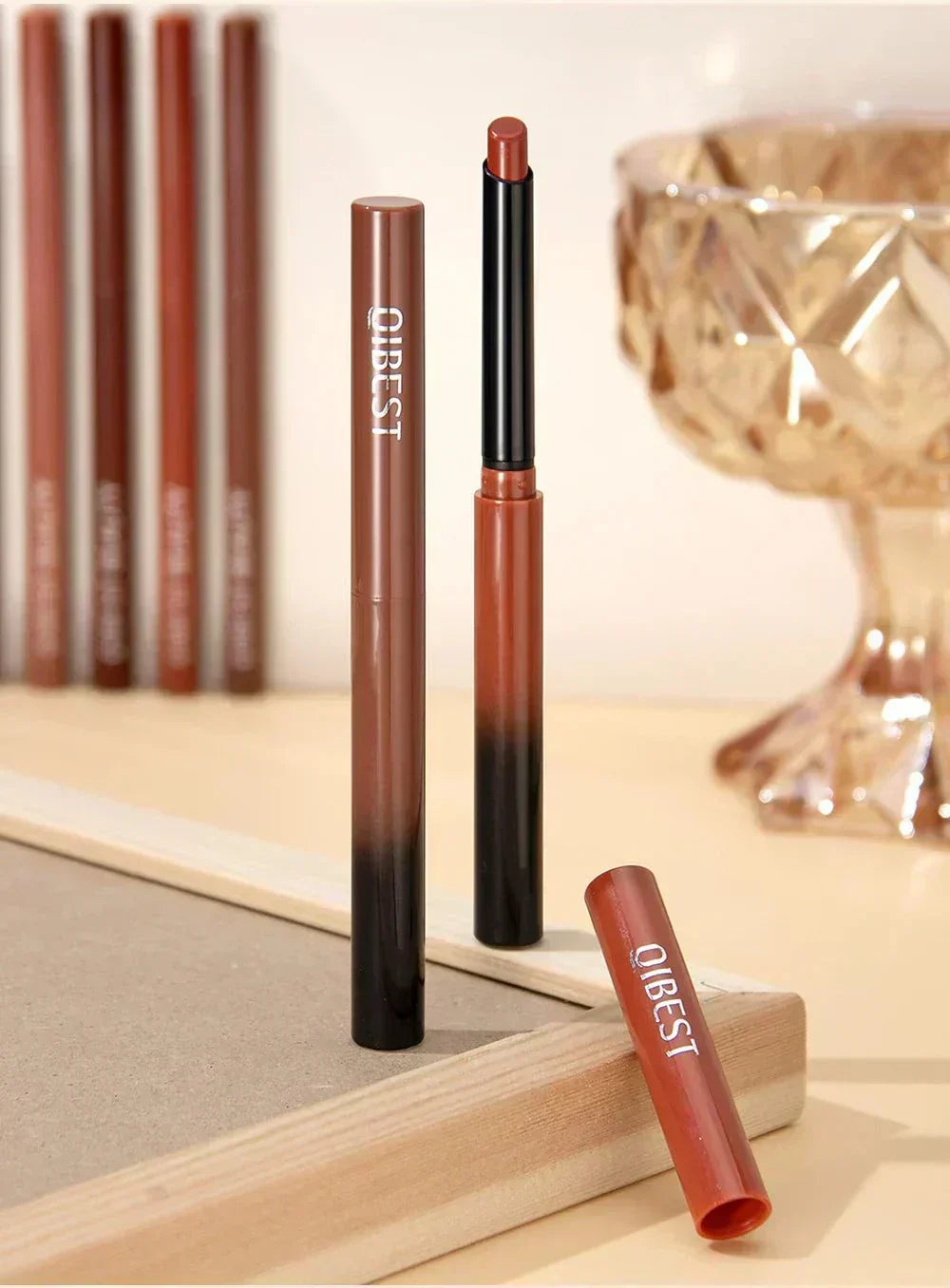 Penna per rossetto nudo opaco a lunga durata impermeabile rosso sexy QiBest