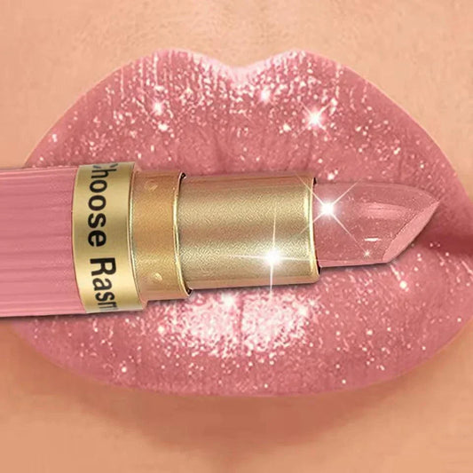 Rossetto in velluto glitter rosa metallizzato opaco lunga durata idratante CHOOSE RASME
