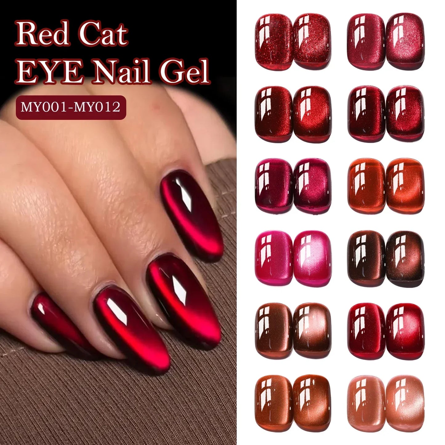 Smalto per unghie gel magnetico occhio di gatto rubino rosso da 7,5 ml