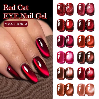 Smalto per unghie gel magnetico occhio di gatto rubino rosso da 7,5 ml