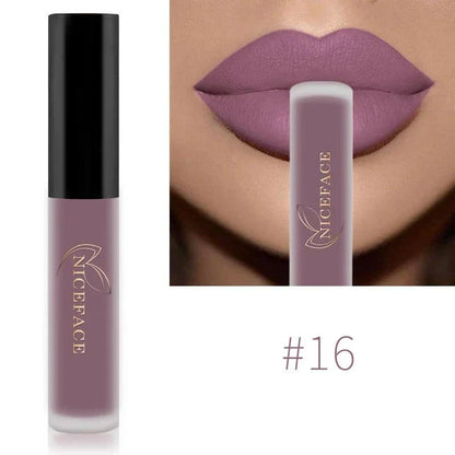Rossetto liquido nudo velluto opaco lunga durata colore malva opaco impermeabile per labbra
