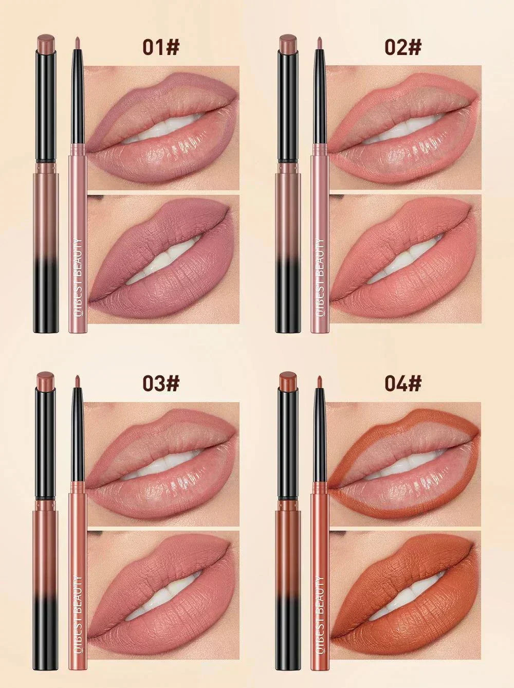 penna per rossetto opaco nudo set colori labbra lunga durata impermeabile