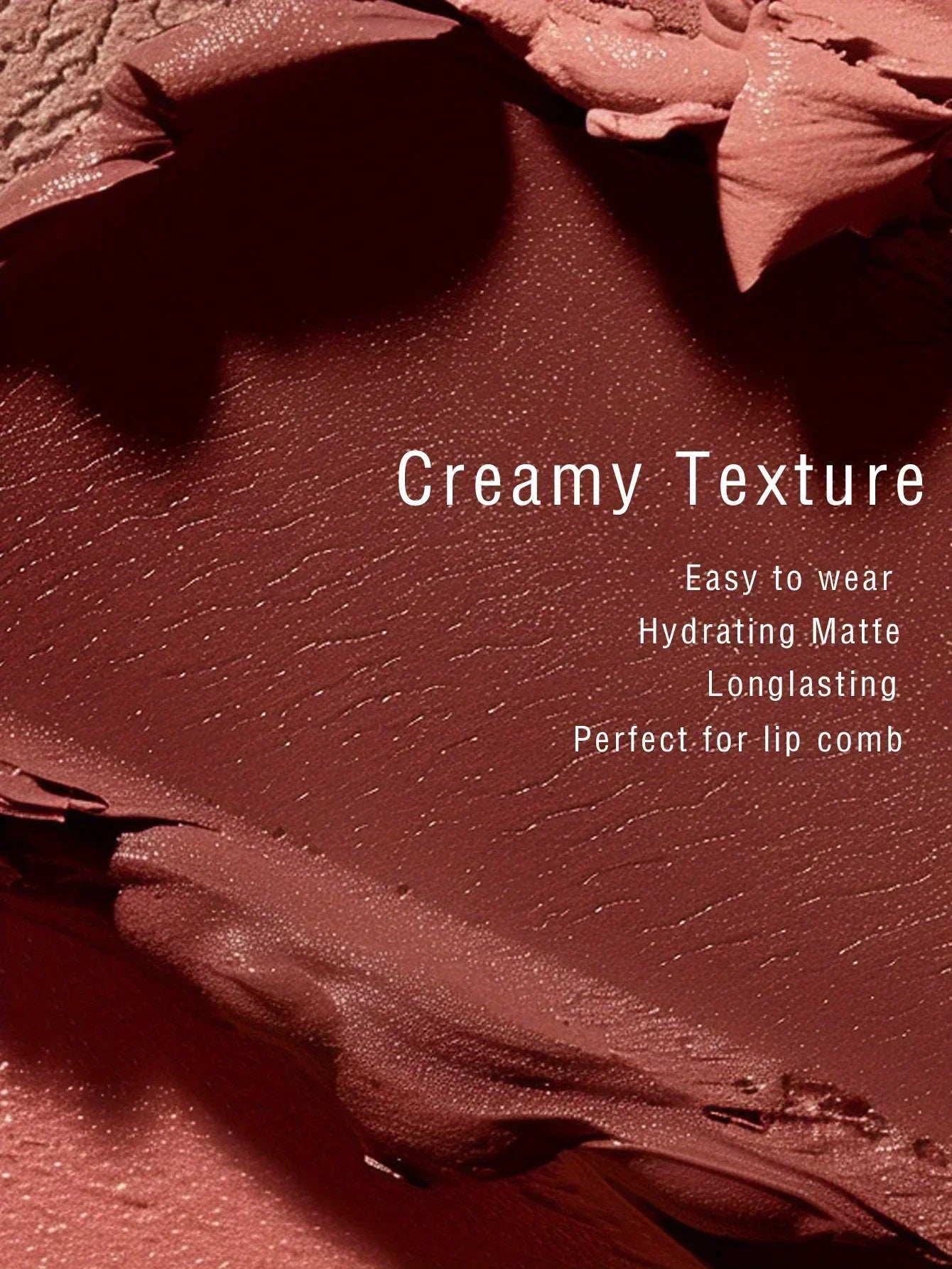 Rossetto opaco setoso marrone crema texture idratante lunga durata facile da applicare