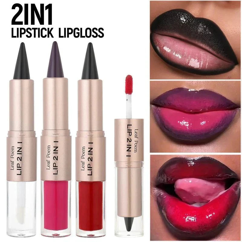 matita contorno labbra 2in1 con rossetto e lucido per effetto rimpolpante e lunga durata
