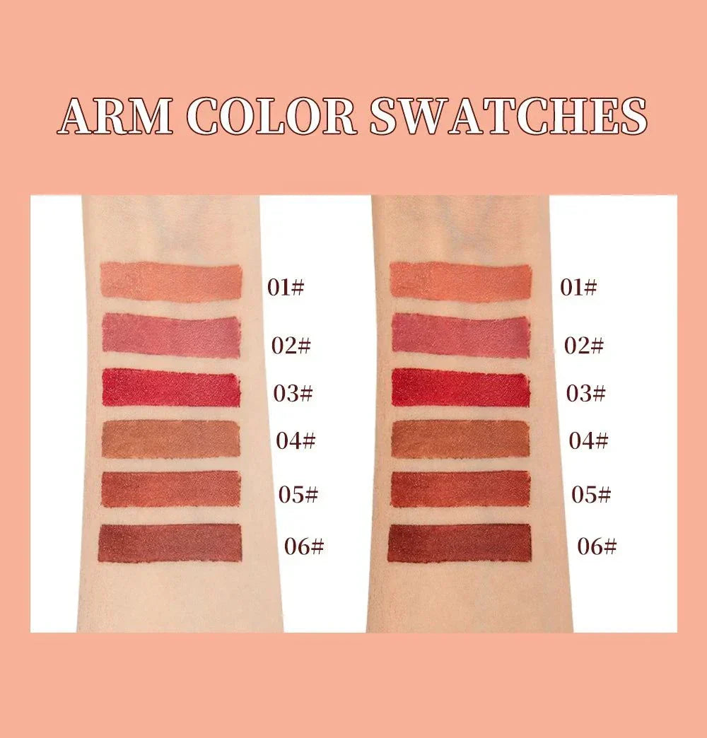 Matita per labbra marrone opaco QiBest rossetto vellutato impermeabile non appiccicoso