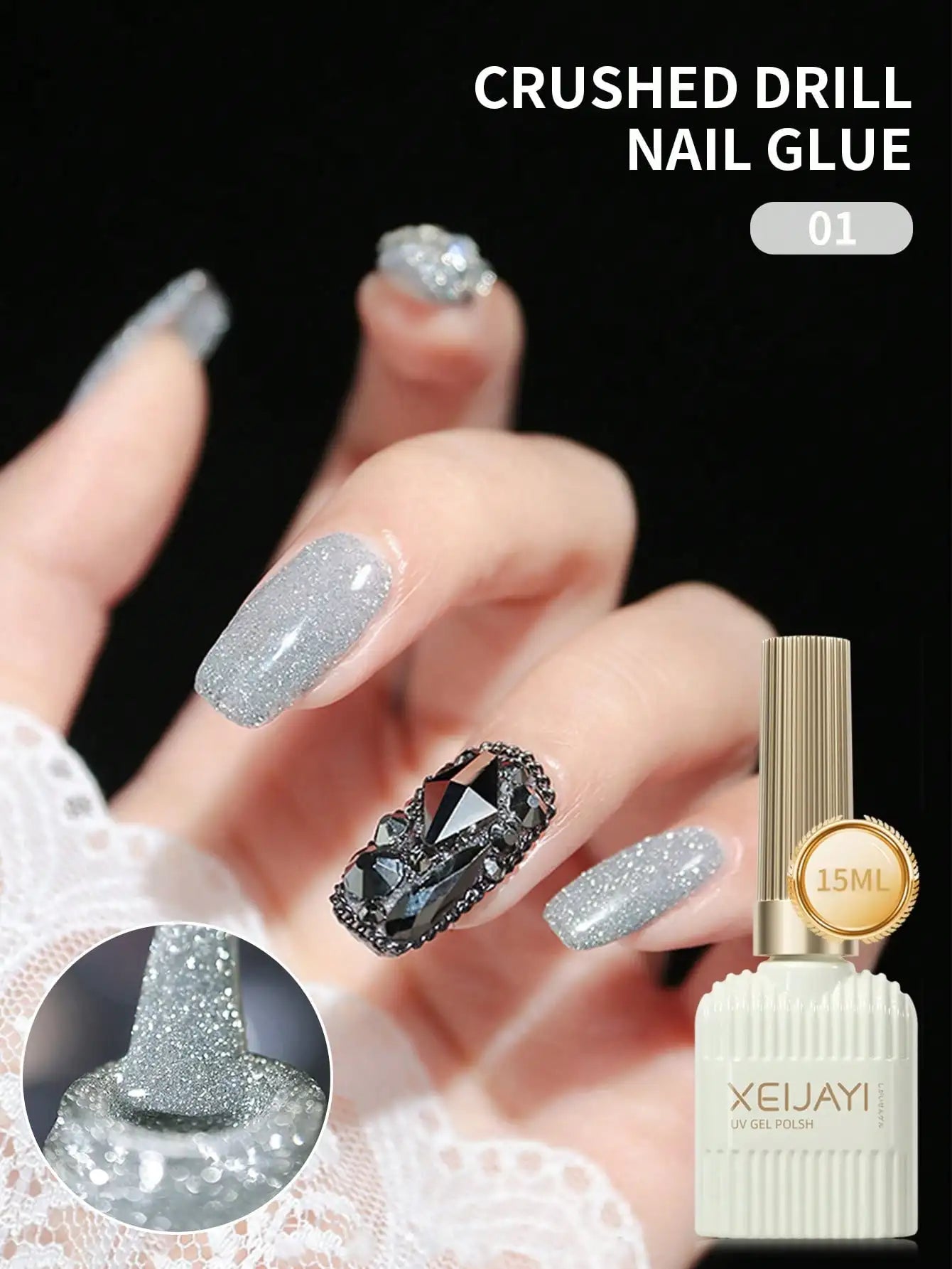Smalto per unghie gel diamanti da discoteca da 15 ml