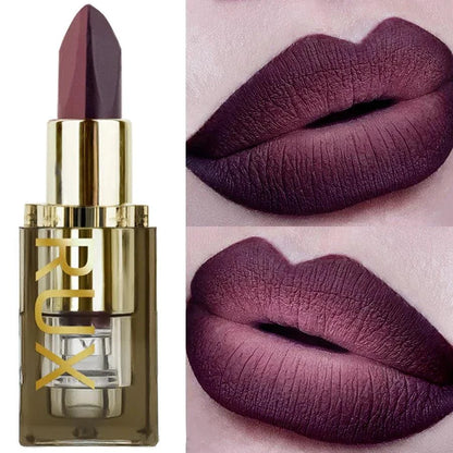 rossetto bicolore velluto impermeabile viola marrone labbra trucco professionale lunga durata