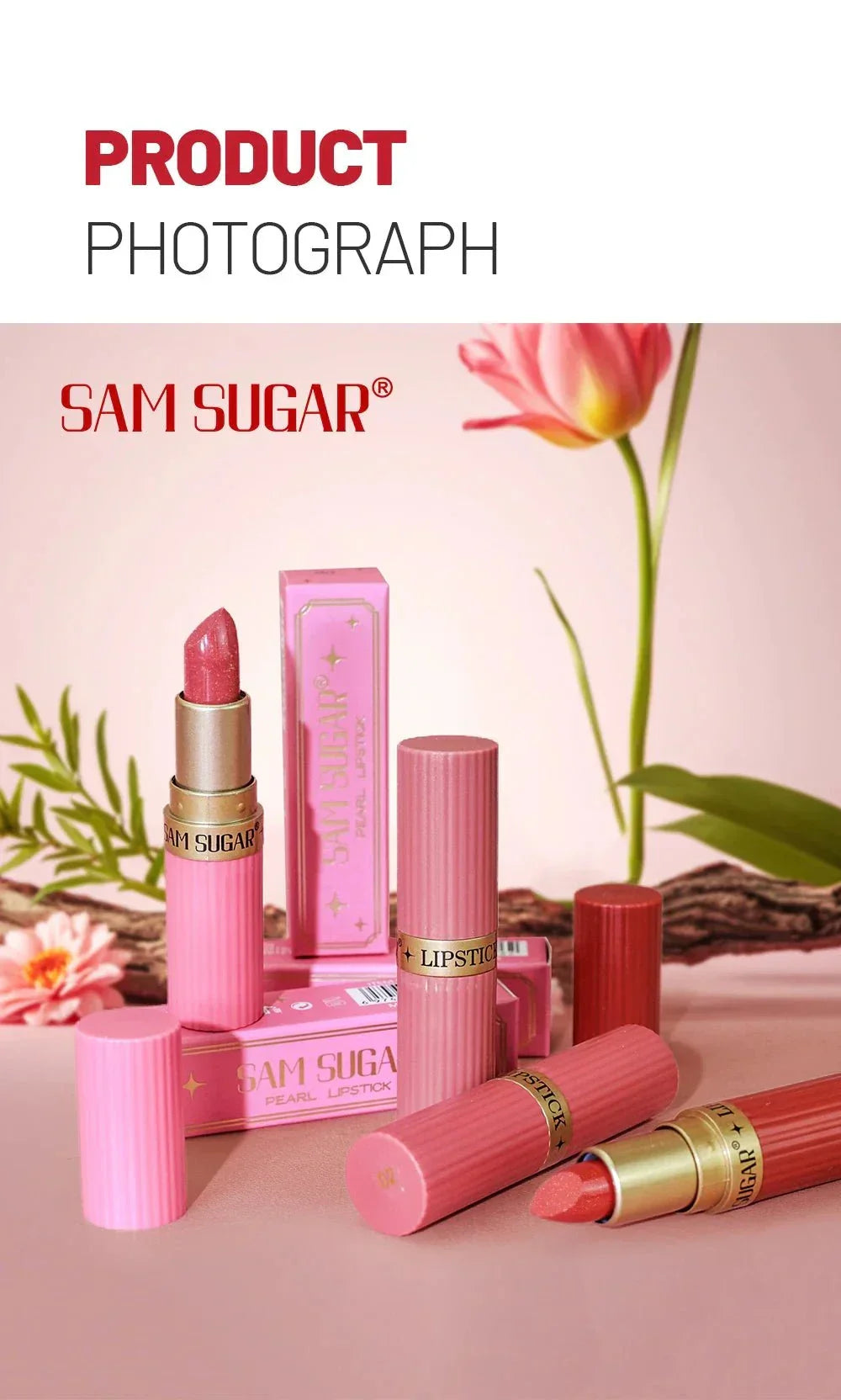 Rossetto in velluto glitter rosa metallizzato opaco lunga durata impermeabile