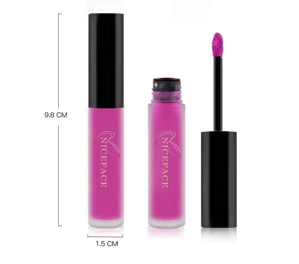 rossetto liquido nudo velluto ultra opaco rosa fucsia lunga durata con applicatore
