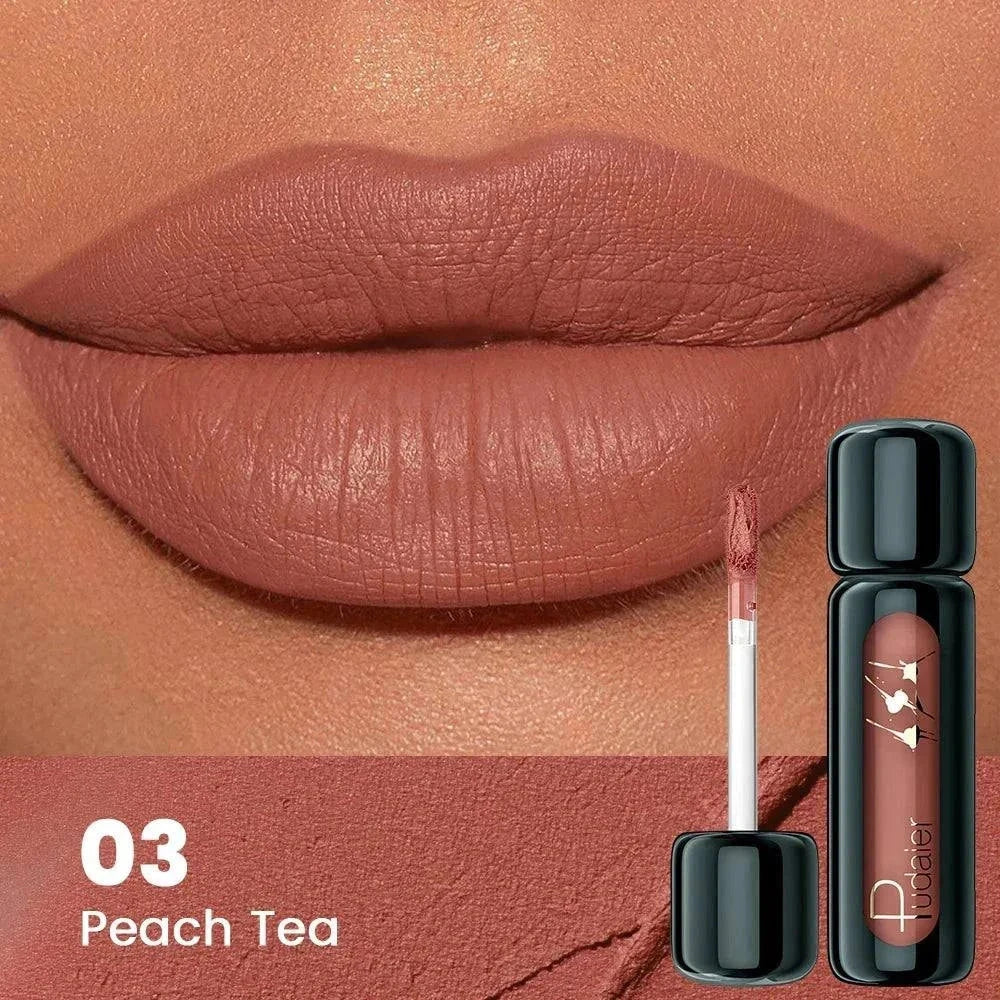 Fango liquido lip tint liquid matte long-lasting silky finish in neutral tones packaging