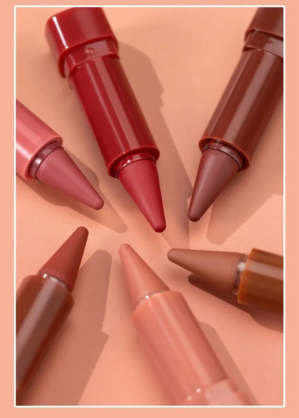 Matita per labbra marrone opaco QiBest impermeabile velluto nudo contouring lipliner