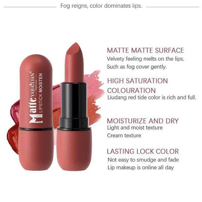 rossetto opaco colore velluto effetto matte morbido idratante lunga tenuta
