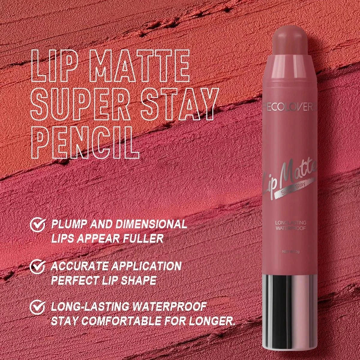 Penna per rossetto opaco lunga durata impermeabile effetto velluto colore intenso