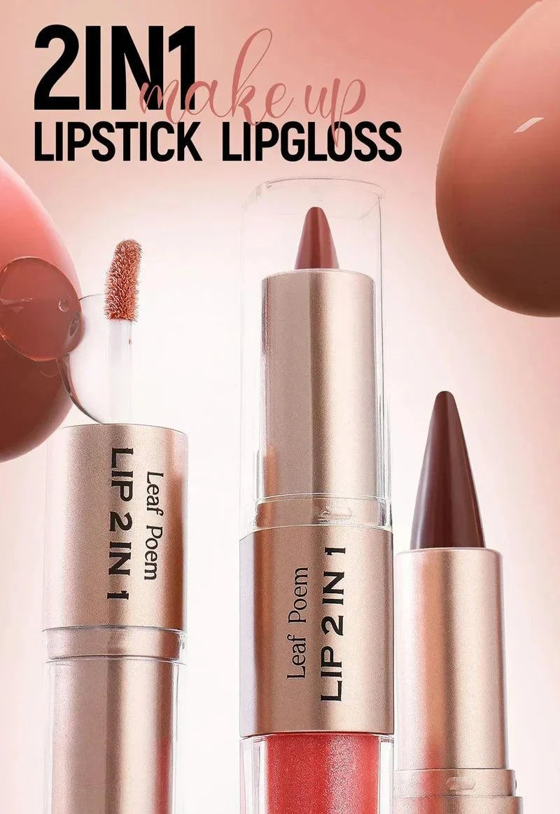 matita contorno labbra marrone nero 2in1 lipstick e lipgloss opaco e lucido con doppia funzione