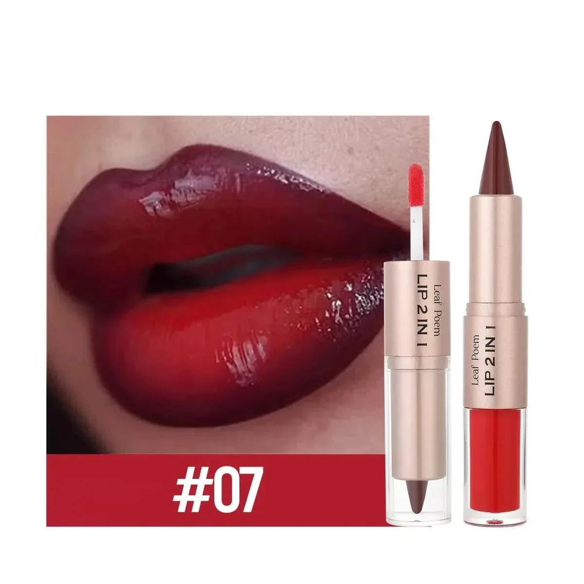 penna per labbra sfumata conica 2IN1 marrone nudo lucidalabbra opaco contorno impermeabile trucco antiaderente