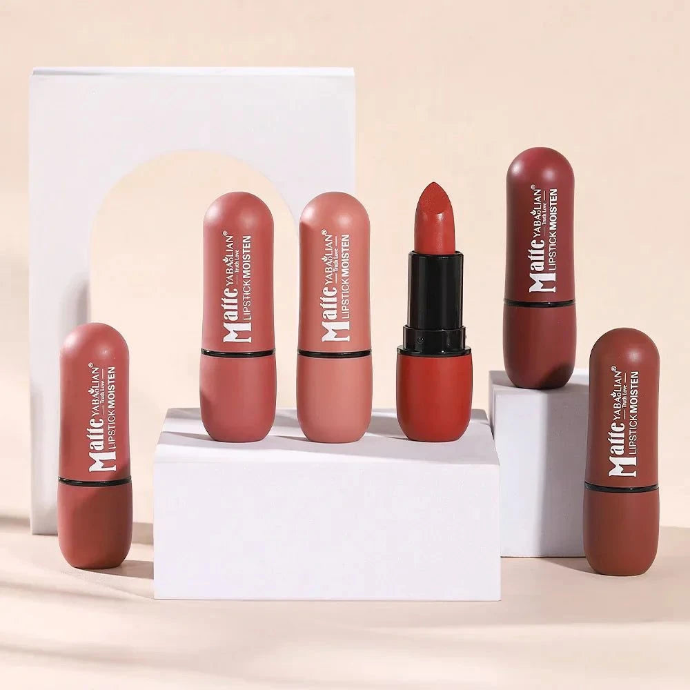 rossetto opaco set 6 colori vellutati morbidi e idratanti labbra lisce colore uniforme