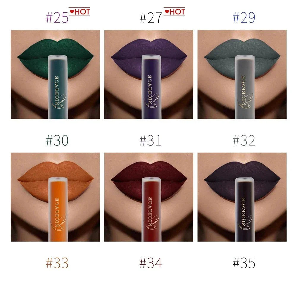 Rossetto liquido nudo opaco lunga durata colori assortiti per labbra donna