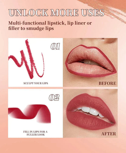 Matita per labbra marrone opaco QiBest impermeabile velluto contouring lipliner