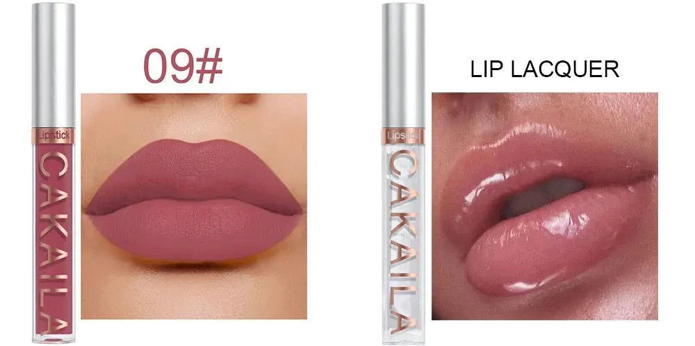 Set CAKAILA 10 pz rossetto liquido nude opaco impermeabile lunga durata