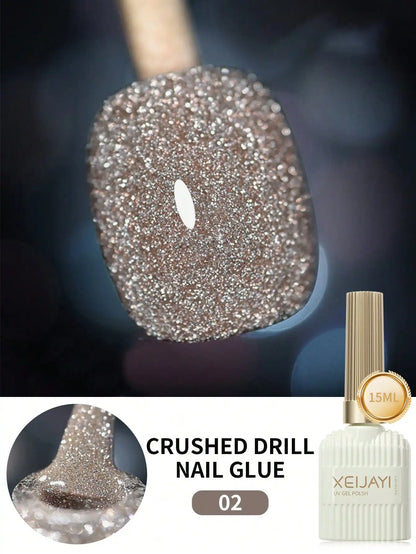 Smalto per unghie gel riflettente con diamanti da discoteca da 15 ml