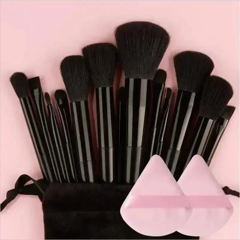 Set di pennelli per trucco morbido in nylon con manico plastica, 13-16 pezzi