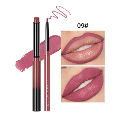 Penna per rossetto opaco nudo a lunga durata con matita contorno labbra impermeabile colore rosso sexy
