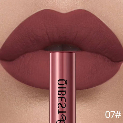Rossetto liquido opaco lunga durata colore nude marrone applicatore in tubo