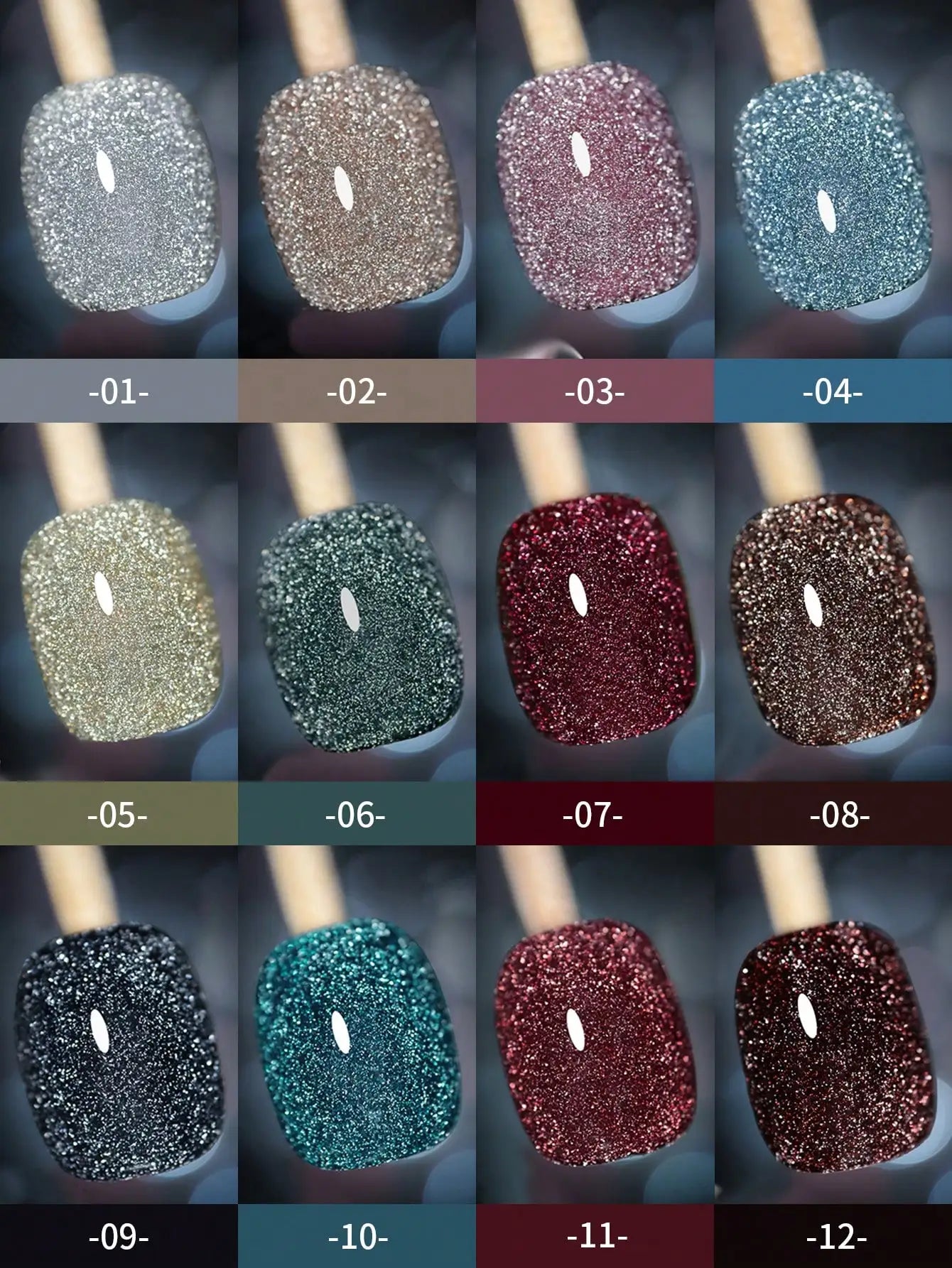 Smalto per unghie gel riflettente con diamanti da discoteca da 15 ml
